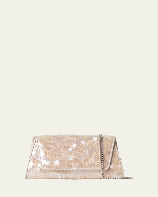Anouk Mini Sequined Trapezoid Clutch Bag